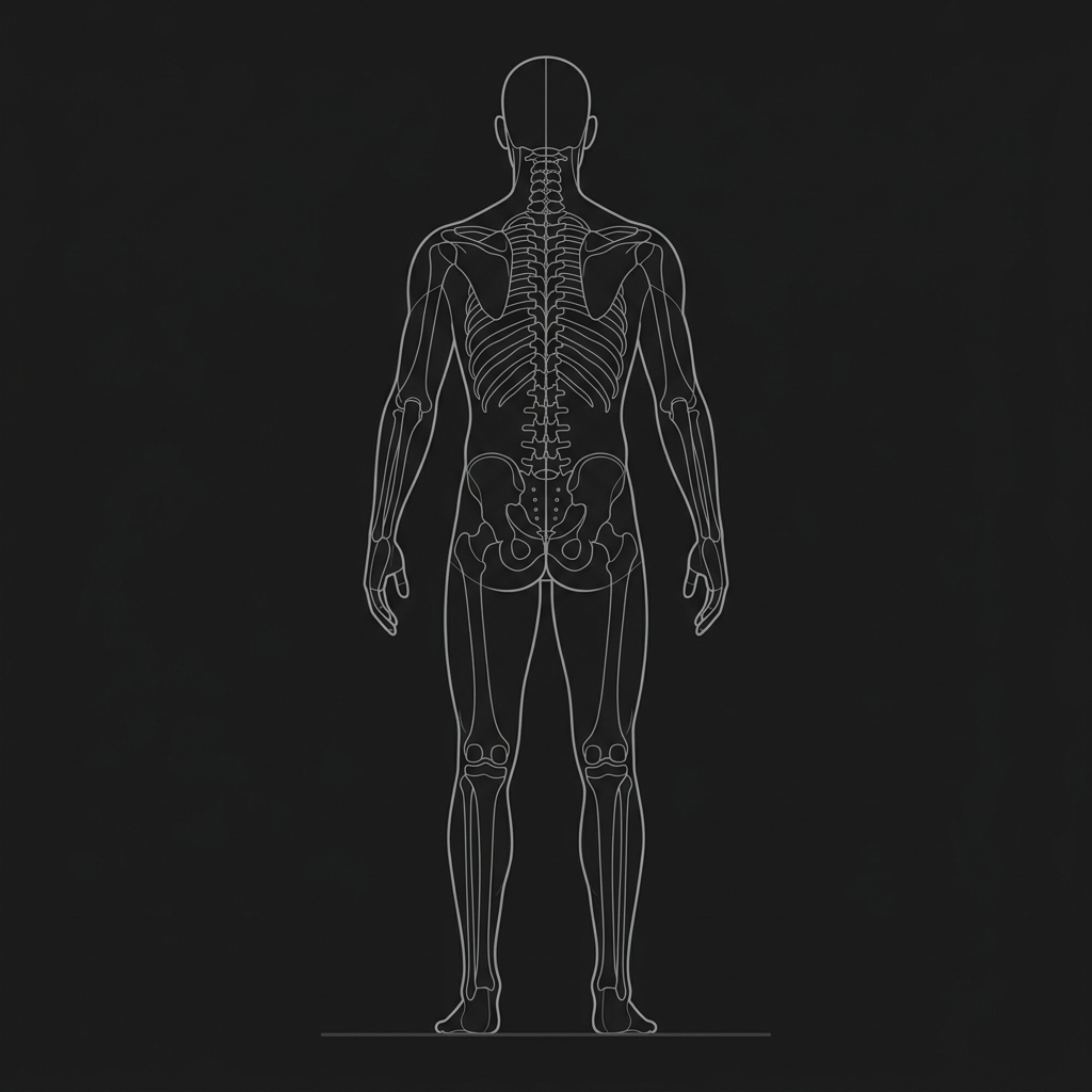 Back body wireframe for joint pain heatmap